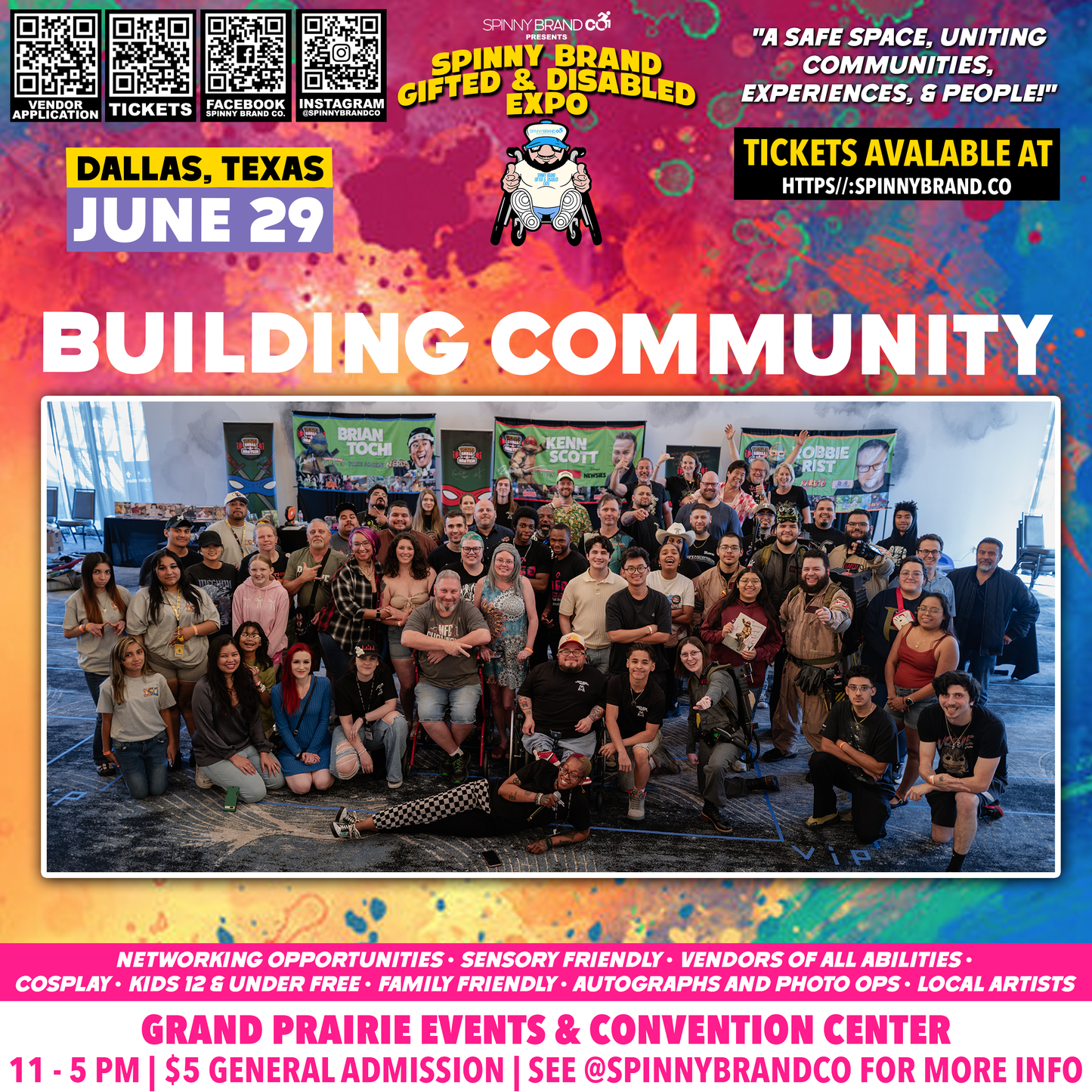 General Admission Tickets June Spinny Brand Gifted & Disabled Expo w Jake "The Snake" Roberts, D'Von Dudley & Marc Thompson