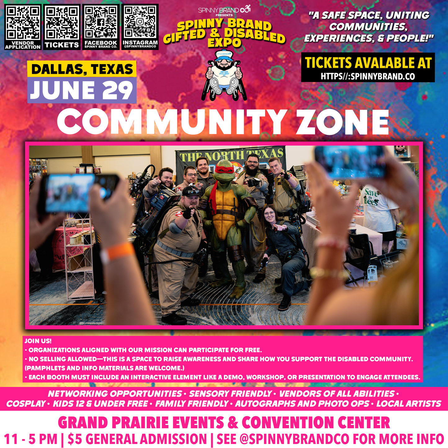 General Admission Tickets June Spinny Brand Gifted & Disabled Expo w Jake "The Snake" Roberts, D'Von Dudley & Marc Thompson