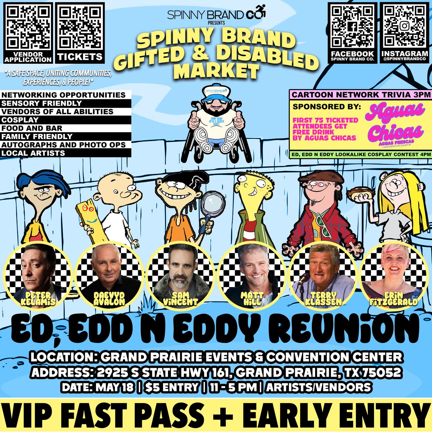 Ed, Edd n Eddy VIP Fast Pass + Early Entry to the May Spinny Brand Gifted & Disabled Market