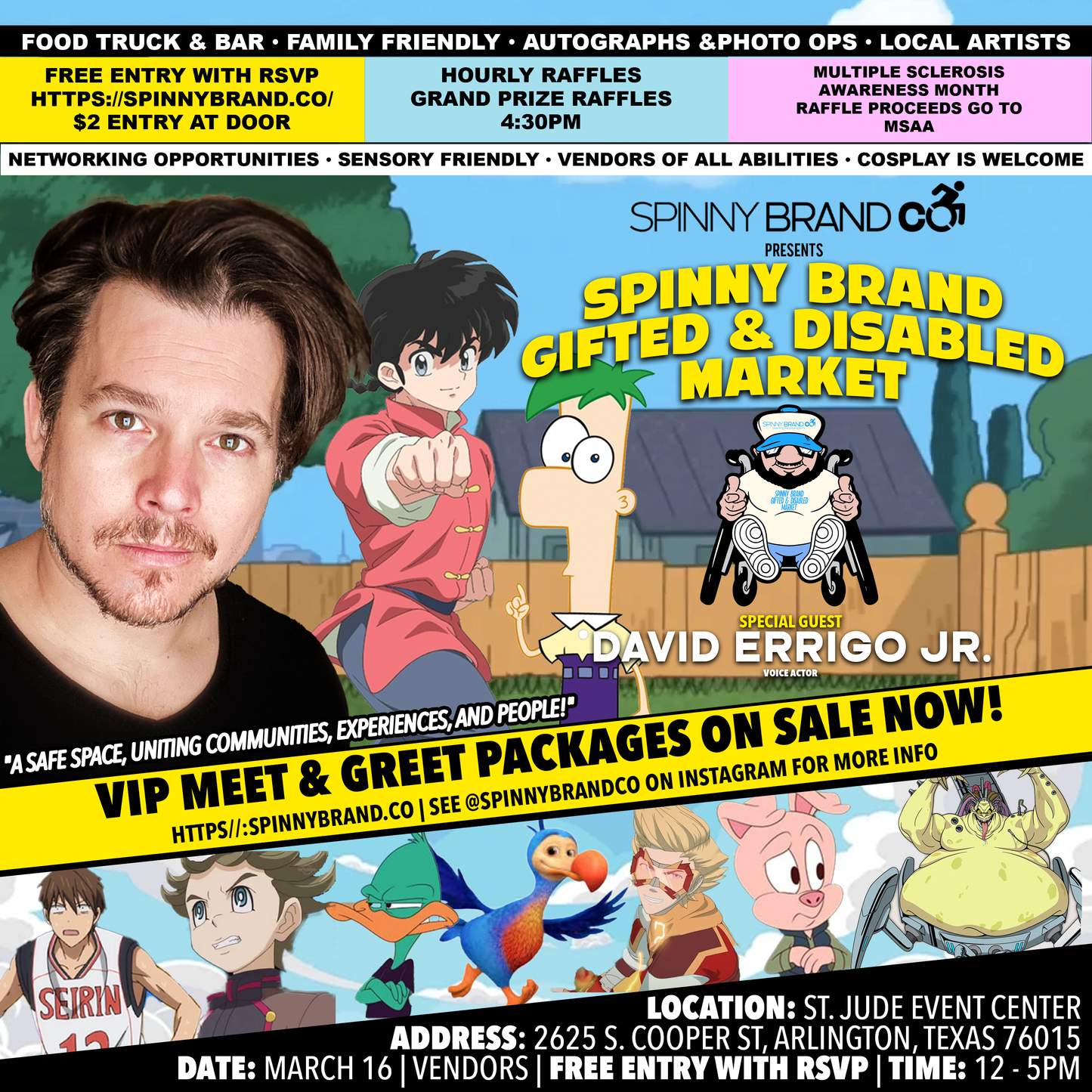 Phineas and Ferb and Rolf March Spinny Brand Gifted & Disabled Market Combo VIP Fast Pass Tickets