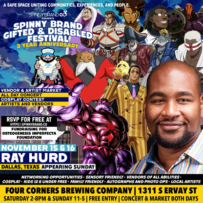 RSVP for FREE General Admission to the November Spinny Brand Gifted & Disabled Festival
