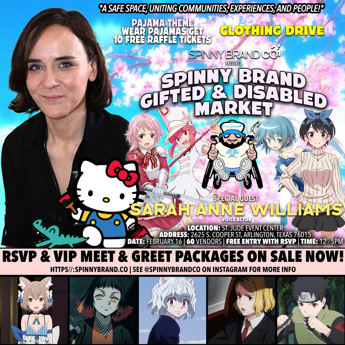 SARAH ANNE WILLIAMS VIP FAST PASS!  February Spinny Brand Gifted & Disabled Market