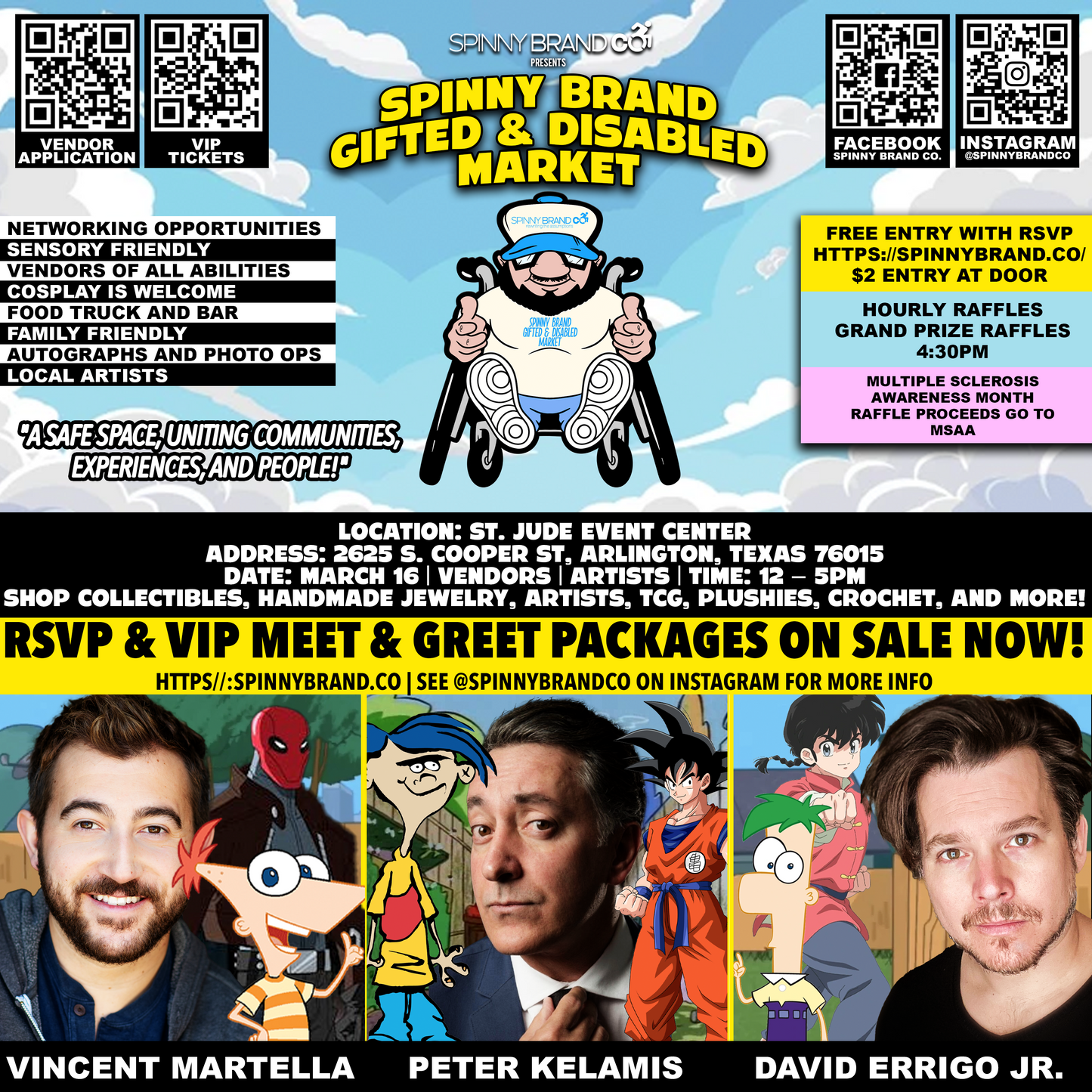 Phineas and Ferb and Rolf March Spinny Brand Gifted & Disabled Market Combo VIP Fast Pass Tickets