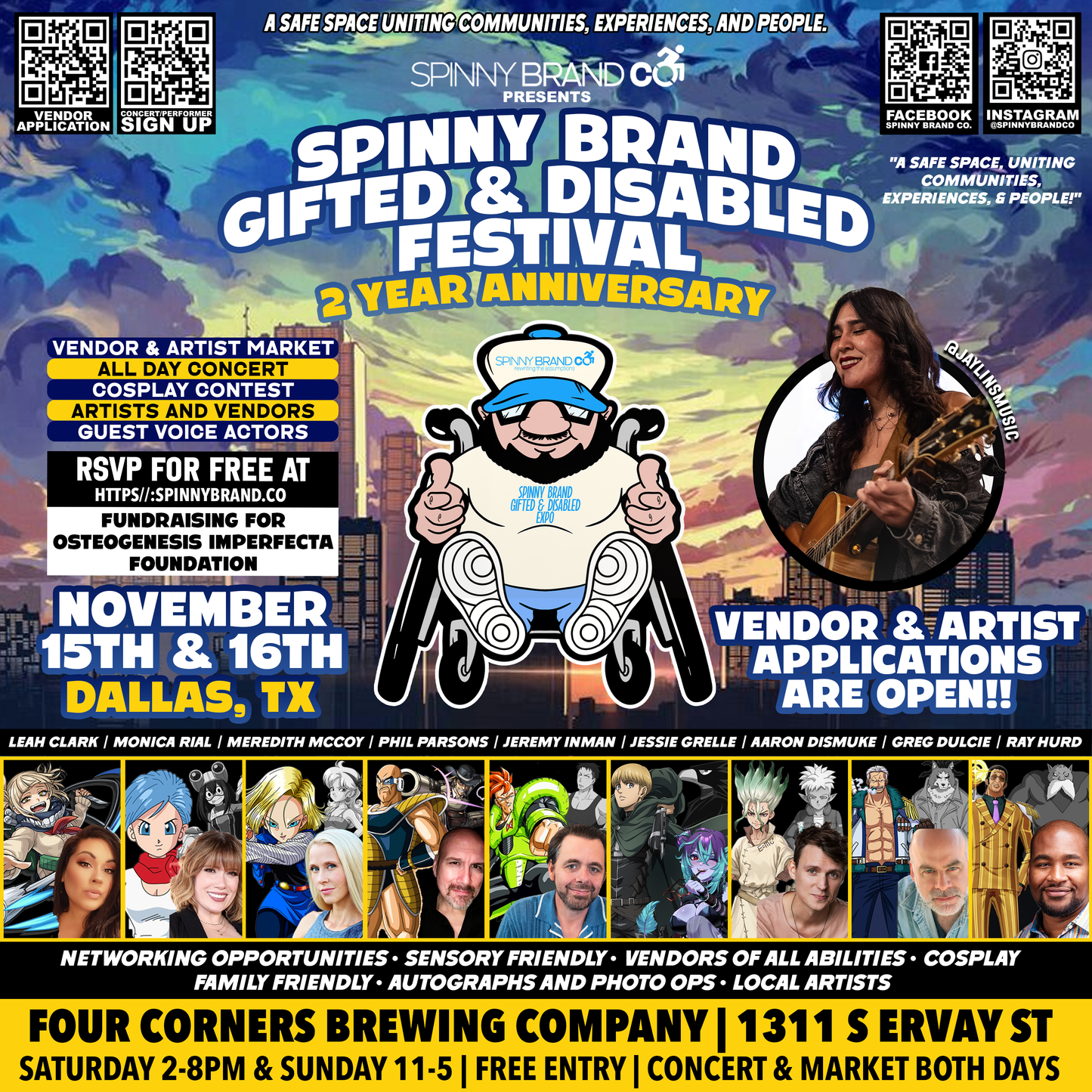 RSVP for FREE General Admission to the November Spinny Brand Gifted & Disabled Festival