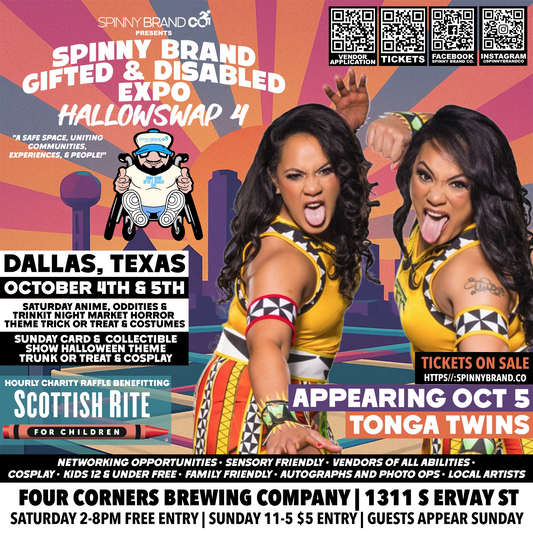 VIP Pass for The Tonga Twinz to the October Spinny Brand Gifted & Disabled Expo