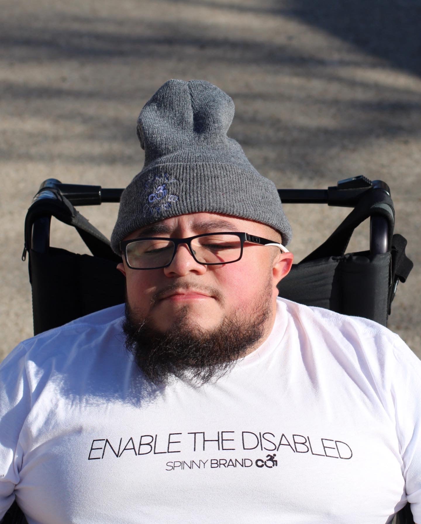 SPINNY BRAND CO. “ENABLE THE DISABLED” WHITE T-SHIRT